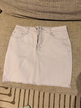 Women's White Denim Mini Skirt